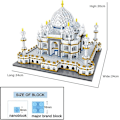 Miniatyrbillede 2 af 5: Verdensberømt Arkitektur Taj Mahal Palads Model 3d Diamant Mini Diy Mikro Konstruktion Nano Blokke Byggeklodser Børne Gaver Legetøj