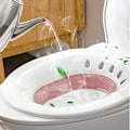 Miniatyrbillede 1 af 5: Sammenklappeligt siddebadekar til toilet, siddebadekar til gravide kvinder, hæmorider, ældre, passer til universelle toiletter og toiletstol (pink)