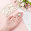 Miniatyrbillede 3 af 5: 1 Æske 200 stk. 10 mm Plastik Perleperler Bulk Imitationsperler Perler Store Store Beige Hvide Barok Løse Perler Charms til Smykkefremstilling Perle Sortiment