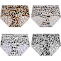 Miniatyrbild 1 av 5: Dam Fashion Panties, Sexiga Underkläder Leopard Print Solid Color Ice Silk Seamless Panties Style 1 4pcs