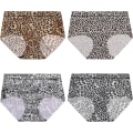 Miniatyrbilde 1 av 5: Dame Mote Truser, Sexy Undertøy Leopardtrykk Ensfarget Ice Silk Sømløse Truser Style 1 4pcs