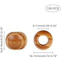 Pikkukuva 2 / 5: 100 KPL Mäntypuisia Helmiä, Halkaisija 19 mm, 10 mm Suuri Reikä, Puiset Askarteluhelmet, Makramehelmet, Löysät Välihelmet Makrameaskarteluun