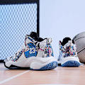 Miniatyrbillede 4 af 5: Mænds Basketballsko Letvægts Åndbare Vandresko Atletiske Mode Sneakers 3D9280 WhiteBlack EU 43