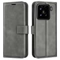 För Xiaomi 15 Ställfodral Anti-Repa Kalvtextur Läder Telefonskal - Grå Grey