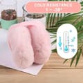 Miniatyrbillede 4 af 5: Ørevarmere Sød, Søde Ørevarmere Dame Foldbare Øremuffer Kvinder Vinter Øremuffer Øreovertræk til Vinter Koldt Vejr Udendørs (Rosa)