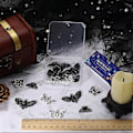 Miniatyrbillede 3 af 5: 1 Æske 24 stk. 4 Stilarter Sommerfugl Charm Møl Charms Bulk Gotisk Charm Sort Kranie Sommerfugle Skelet Halloween Legering Insekt Charm til Smykkefremstilling Ch