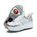 Miniatyrbillede 3 af 5: Drenge Piger Sneakers Sko med dobbelthjul LED Lys Sko 3F908 Silver EU 30