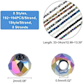 Miniatyrbilde 2 av 5: 8 tråder 8Style glassperler tråder fasettert glasskrystallperler tråder Rondelle avstandsperler for halskjede øredobb armbånd smykkelaging