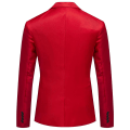 Pikkukuva 2 / 5: Miesten business casual -tyylinen yksinappinen lovikauluksinen yksivärinen bleiseri Red M