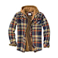 Miniatyrbillede 3 af 5: Herre Varm Vatteret Foret Bomuldsjakke Med Hætte Knap Ned Lynlås Lange Ærmer Plaid 4XL Color 12