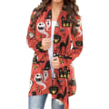 Miniatyrbillede 1 af 5: Dame Cardigan Langærmet Sød Afslappet Halloween Åben Front Cardigan Frakke Til Kvinder 2XL 1