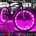 Pikkukuva 1 / 5: LED-pyörän vannevalot, kirkkaat värikkäät polkupyörän valokoristeet Pink