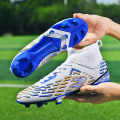Miniatyrbillede 3 af 5: Herre Fodboldsko Spikes Fodboldsko Til Unge Ankelstøvler Atletisk Sneaker y303 WhiteBlue EU 36
