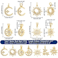 Miniatyrbillede 2 af 5: 14 stk. Kubisk Zirkonia Måne Vedhæng Charms Sol Måne Stjerne Blomst Vedhæng 18K Guldbelagt Messing Vedhæng Dingle Charms til Valentinsdag