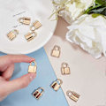 Miniatyrbillede 2 af 5: 10 stk. 22 mm gyldne hængelås charms 304 rustfrit stål vedhæng kærlighedslås mønster charms 6x7 mm store hul vedhæng til DIY halskæder smykkefremstilling tilbehør