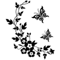 Miniatyrbilde 5 av 5: DIY Sommerfugl Blomst Baderom Vegg Klistremerker Dekorativt Toalett Klistremerke Pålitelig Kvalitet Holdbarhet (svart)