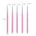 Miniatyrbild 2 av 5: Nagelkonst Liner Pensel, UV Gel Färg Striping Penslar För Korta Slag, Detaljer, Blandning, Långsträckta Linjer pink quantity  5pcs