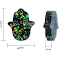 Miniatyrbillede 2 af 5: 30 stk. tilfældigt blandede bling farve Hamsa håndperler flade harpiks imitation opal farvede håndflade afstandsstykke perler til smykkefremstilling