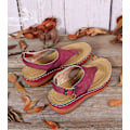 Miniatyrbild 4 av 5: Dam Solid Color Broderade Flip Flop Sandaler Strandtofflor 086 Red EU 41