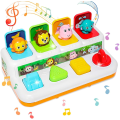 Miniatyrbild 4 av 5: Bebisleksaker 6 till 12-18 månader, musik pop up leksaker 9 månader 1 år gamla pojkar flickor presenter småbarn baby leksaker, färg slumpmässig