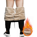 Miniatyrbillede 2 af 6: Herre Fleece Joggingbukser Casual Termobukser Vinter Varme Joggers Bukser Jogging Træningsdragt Bukser sort M