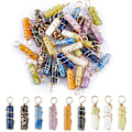 Miniatyrbilde 1 av 5: 36 stk. 9 Stiler Edelsten Anheng Kolonne 20mm Naturlige Blandede Sten Anheng med Lys Gulltone Sten Anheng Charms