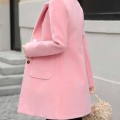 Pikkukuva 4 / 4: Naisten puolipitkä takki, paksu, lämmin, pitkähihainen, pehmeä, hengittävä takki M Pink Plus Doll
