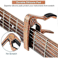 Miniatyrbild 4 av 4: Gitarr Capo med 6 Gitarrplektrum, Ukulele Capo Akustisk Elektrisk Gitarr Clip Snabbt Byte Capo Clamp för Akustiska Elektriska Gitarrer wooden