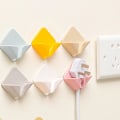Miniatyrbillede 5 af 5: 4 stk. firkantet stikkrog uden perforering, selvklæbende krog, opbevaringsstativ, strømledningskrog grey