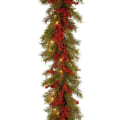Miniatyrbillede 1 af 4: Færdigbelyst kunstig juleguirlande, dekoreret med fyrrekogler 2,7 meter style 1