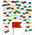 Miniatyrbilde 2 av 5: 100 Markeringsflagg i en XXL-pakke; Flaggpinner i 5 farger for oppslagstavler, kart og verdenskart (1 X 100 stykker)