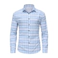Miniatyrbillede 2 af 5: Slim-fit langærmet skjorte til mænd, herre skjorte med knapper Blue S