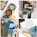 Miniatyrbillede 2 af 4: Keramisk Starter Serveringsbakke 3 Rum Tørret Frugt Snack Bakke Frugtfad Serveringsbakke Tallerken