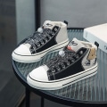 Miniatyrbillede 3 af 5: Børne Canvas Sko Mode Sneakers Lav Top Tennissko Snørebånd Casual Sko 3D606 Beige EU 38