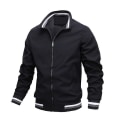 Miniatyrbillede 5 af 5: Chad Varsity Bomber Jakke Herre Casual Jakke Lynlås Letvægts Sportsjakke 2XL White