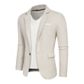 Miniatyrbilde 1 av 5: Herre Blazer Slim Fit Jakke, Enkeltspent Blazer med Én Knapp Beige 2XL