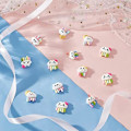 Miniatyrbilde 3 av 5: 1 Eske 60 stk. 6 Stiler Regnbue Cabochons Resin Sky Cabochon Ugjennomsiktig Tegneserie Vær Sjarm Anheng Bulk