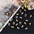 Miniatyrbilde 3 av 5: 32 stk. 2 farger 8 mm søyle Europeiske perler 304 Rustfritt stål Løse perler 4 mm Store hullperler Søyleperler for DIY Armbånd Halskjeder