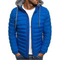 Miniatyrbild 4 av 5: Herrkappa Lös Passform Vit Ankdun Tjockad Hoodie Jacka Vinterkläder L Blue