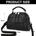 Miniatyrbild 2 av 5: Ny Fashion Axelväska Handväska Konstgjort Läder Fritids Dam Axelväska Crossbody Väska black