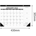 Miniatyrbillede 4 af 5: Vægkalender, Simpel, 2025, Engelsk Version, 430 x 305 mm (16,9 x 12,0 tommer) (Sort)