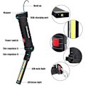 Miniatyrbillede 2 af 5: Cob LED Arbejdslampe, Størrelse L, USB Genopladelig Lommelygte Med Magnetisk Base, 360 Graders Rotation Og 5 Lysindstillinger Bærbar Inspektionslampe Handy Lommelygte,