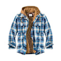 Miniatyrbillede 4 af 5: Herre Varm Vatteret Foret Bomuldsjakke Med Hætte Knap Ned Lynlås Lange Ærmer Plaid 4XL Color 12