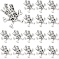 Miniatyrbillede 1 af 5: 1 Æske 50 stk. Små Sølv Dødningehoved Charms Skelet Hoved Charms Bulk Halloween Antikke Dødningehoved Krone Dødningehoveder Tibetansk Legering Gotisk Charm til Smykkefremstilling Char