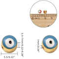 Miniatyrbillede 4 af 5: 24 stk. Diameter 5,5 mm Ondt Øje Legering Emalje Smykkeperler Assorterede Farver Rund Guldbelagt Ondt Øje Glasperler Charms Spacer Perler DIY Smykkefremstilling