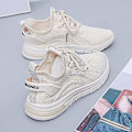 Miniatyrbillede 4 af 5: Dame Sneakers Åndbare Flyvende Vævede Løbesko Fra7701 Beige EU 41