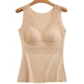 Miniatyrbillede 1 af 5: Ny Dame Sømløs Termovest Undertøj Feber Høj Elastisk Vest Blonde Bund 2XL Skin Color