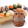 Miniatyrbild 2 av 4: Bärbar Bento Lunchbox, 2-lagers Behållare för Skola, Arbete, Camping - Björnform, Utmärkt Värmeisolering, Muti Purpose (Kaffe färg)