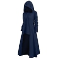 Miniatyrbillede 5 af 5: Dame Hætte High Low Drop Shoulder Lang Sweater Vintage Langærmet Fest M Purplish Blue