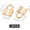 Miniatyrbillede 5 af 5: 10 stk. 22 mm gyldne hængelås charms 304 rustfrit stål vedhæng kærlighedslås mønster charms 6x7 mm store hul vedhæng til DIY halskæder smykkefremstilling tilbehør